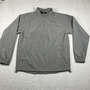 TGW Mens Windbreaker Rain Jacket Large Gray 1/2 Zip Golf